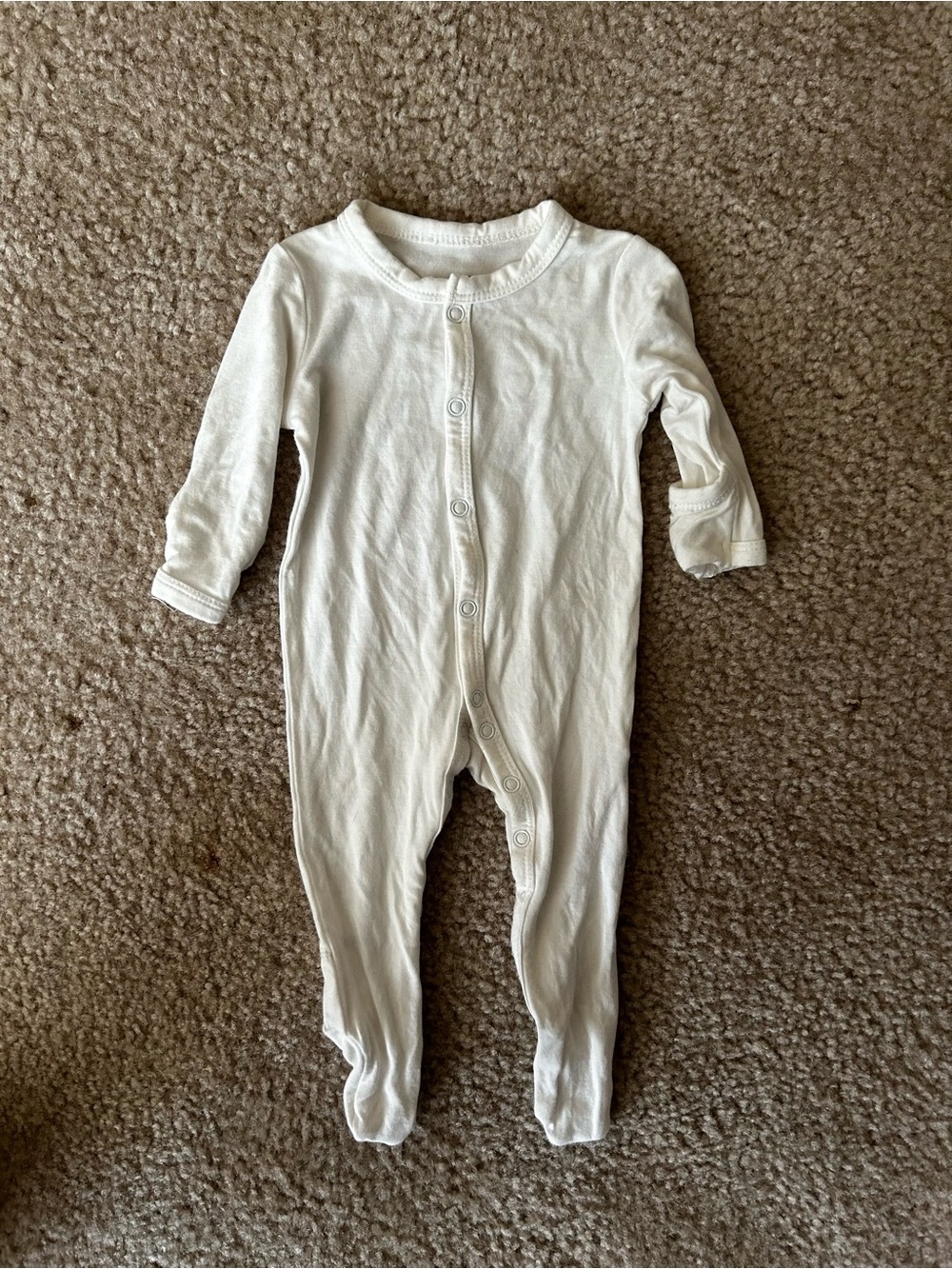 Kyte White Baby One-Piece Snap Footed Romper